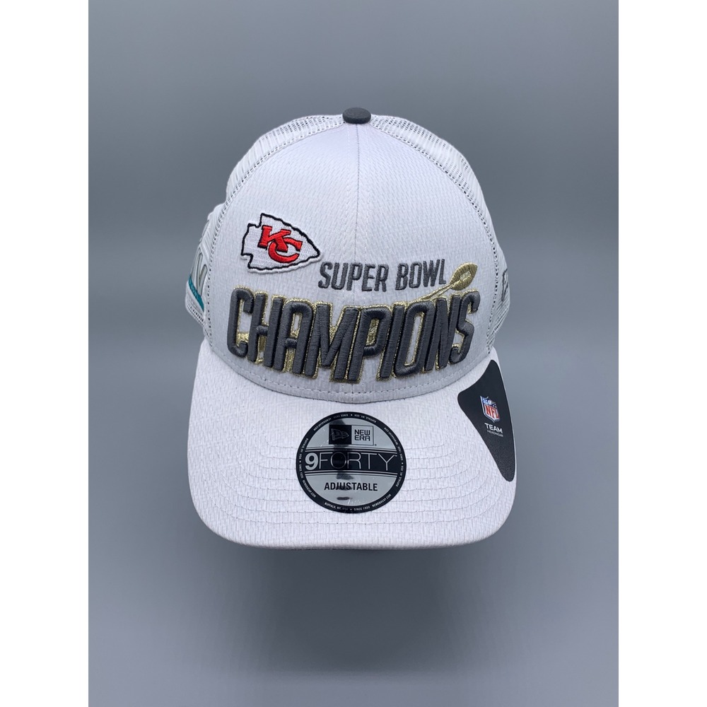 New Era Kansas City Chiefs Super Bowl LIV Champions 9FORTY Trucker Hat White